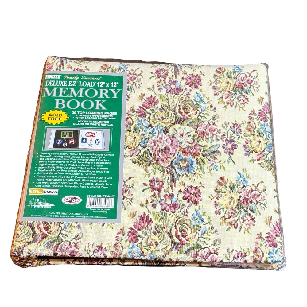 Pioneer Memory Book Scrapbook 12x12 Floral Tapestry New Deluxe E-Z Load FTM-12T